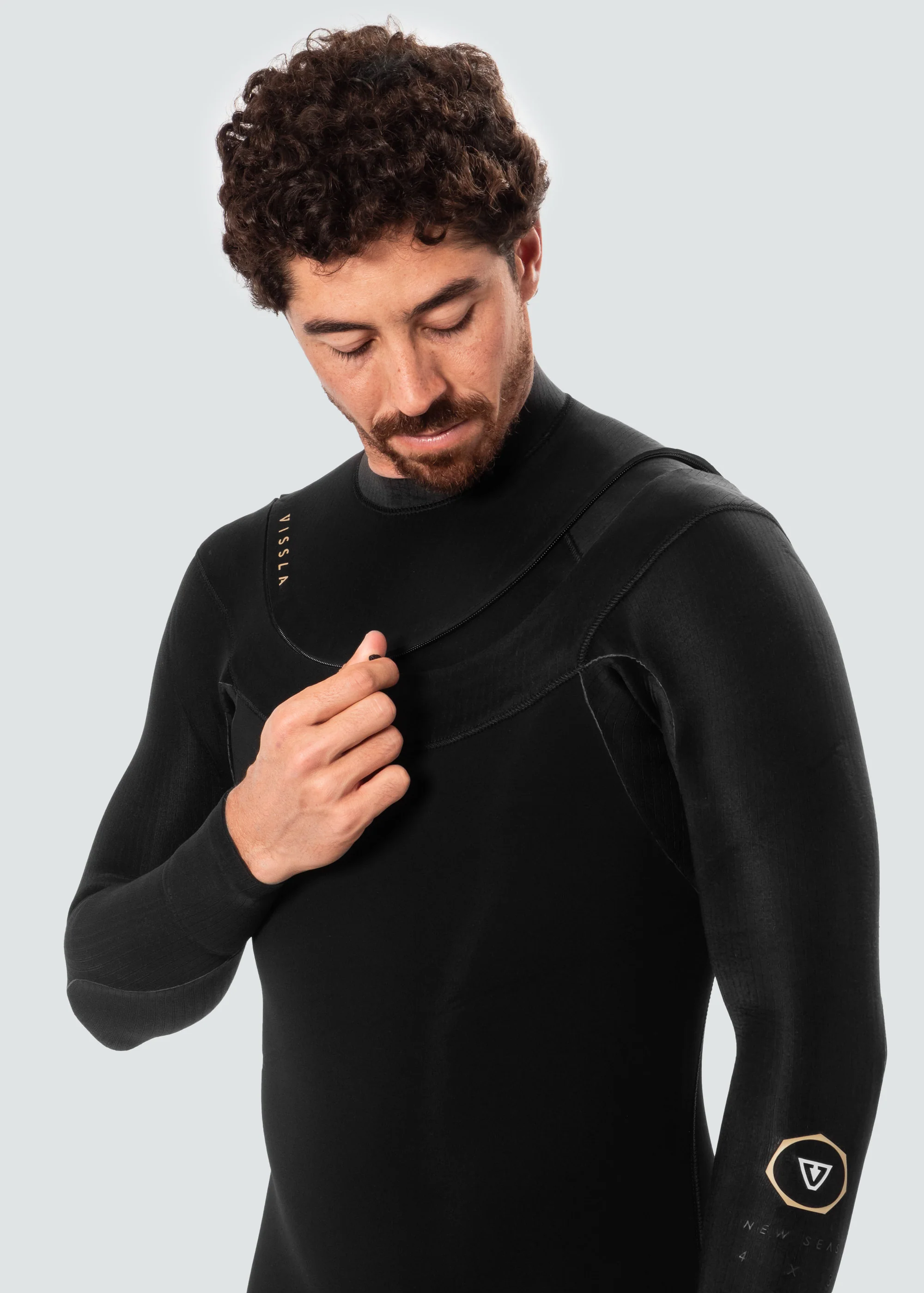 New Seas 3-2 U-Zip Wetsuit - Black - Image 3